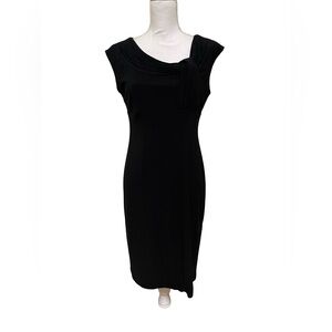 Julian Taylor Black Sheath Dress with Cap sleeves